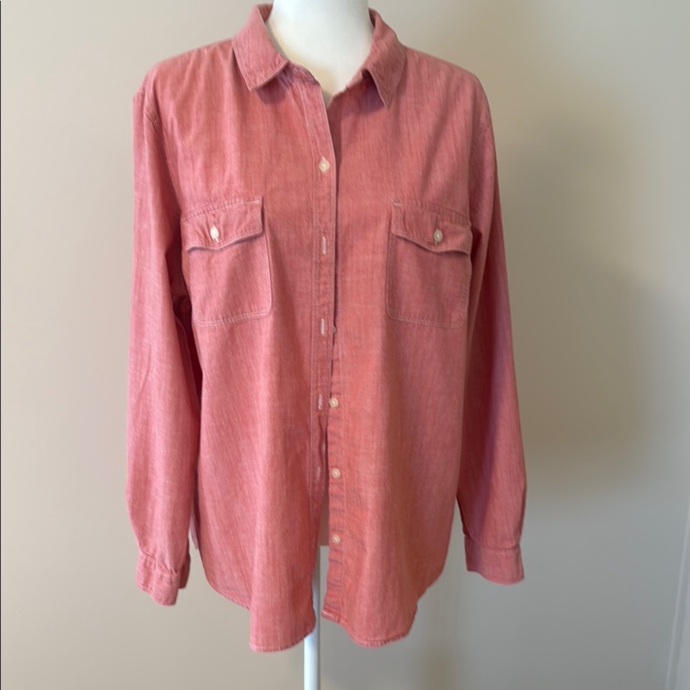 Classic Pink Button-Up Shirt Size XL